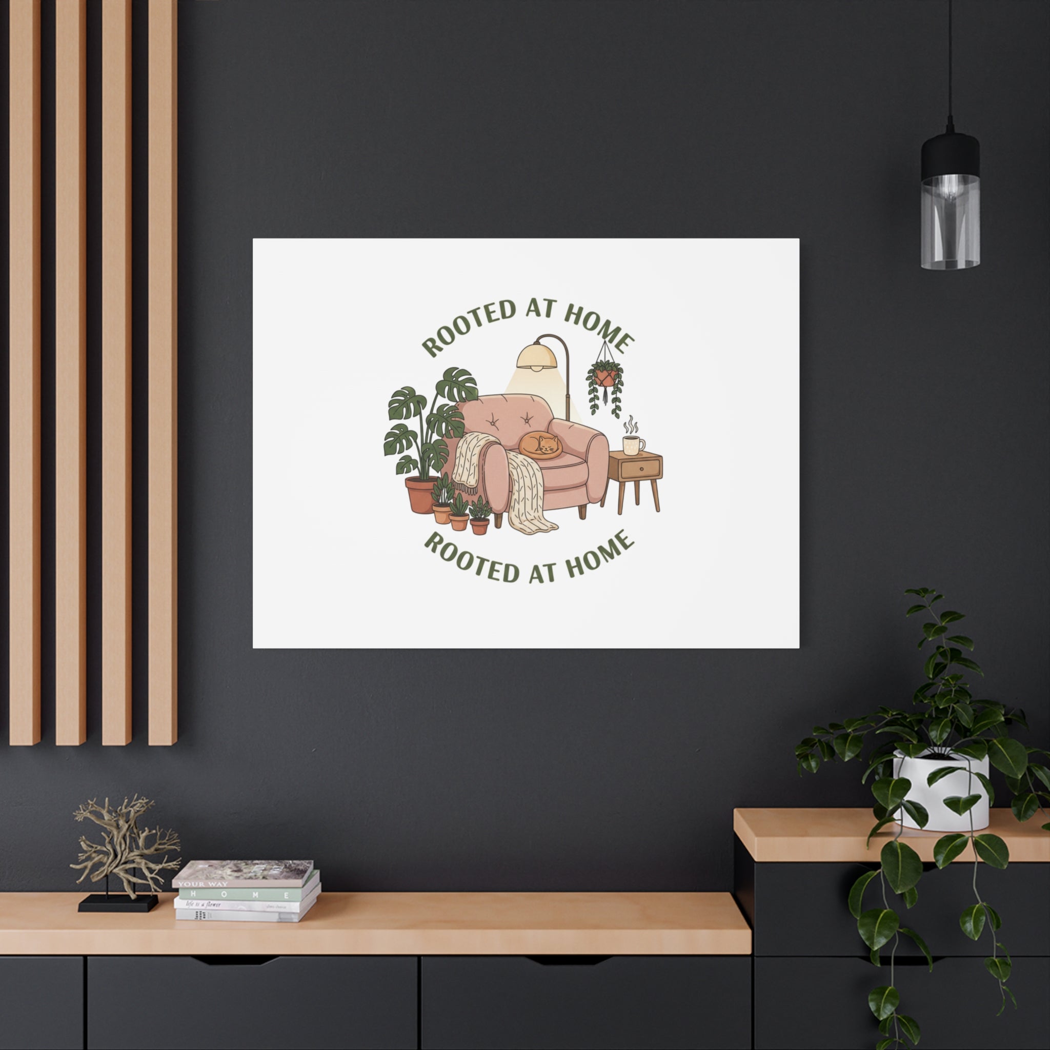 Rooted at Home Canvas | Homebody, Hygge Aesthetic Wall Art